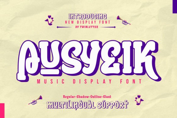 Ausyeik: A Display Font with Musical Charm for Branding Projects