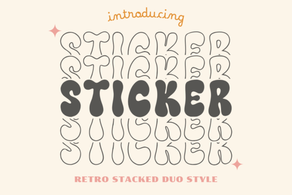 Sticker Stacked: A Retro Duo Display Font for Digital Projects